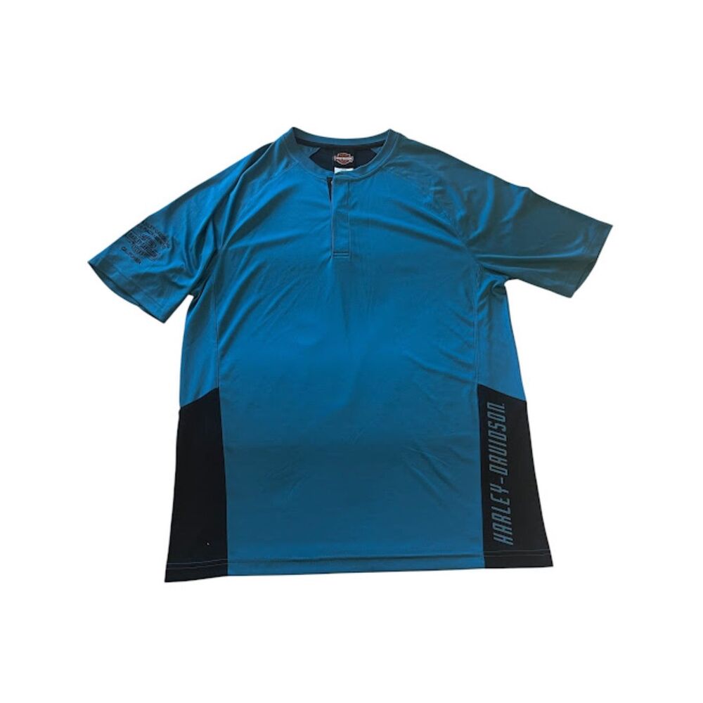 Harley-Davidson Blue Performance Polo Shirt Size Large